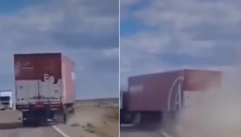 Accidente extremo en Santa Cruz: Video capta el momento exacto en que un camión vuelca y roza una&nbsp;tragedia